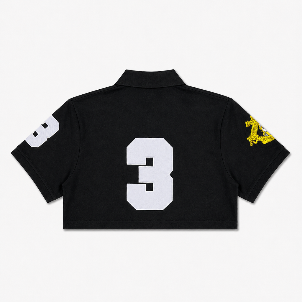 Cropped Black YIC Polo